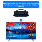 kit smart tv 4k 50" aiwa led android borda infinita bivolt + caixa de som aiwa boombox plus aws-bbs-01-lb 200w preto (mp)