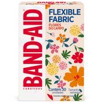 band-aid curativos de tecido flexíveis flores do campo 30 unidades