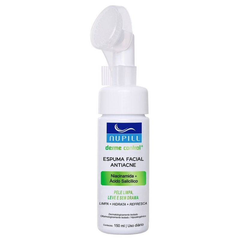 espuma facial antiacne nupill derme control niacinamida + ácido salicílico 150ml