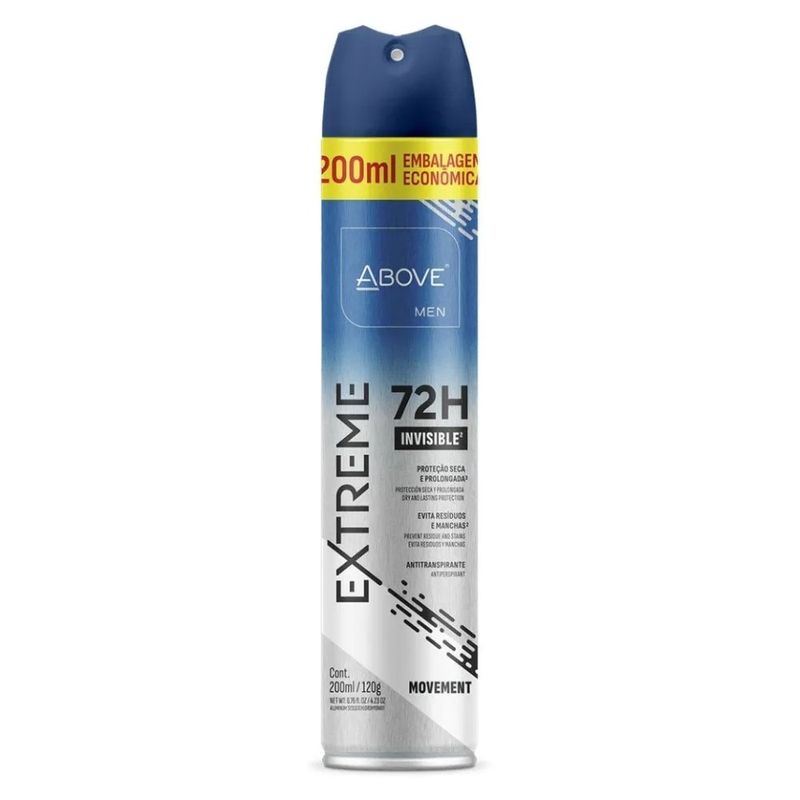 desodorante antitranspirante aerosol above extreme movement 72h 200ml
