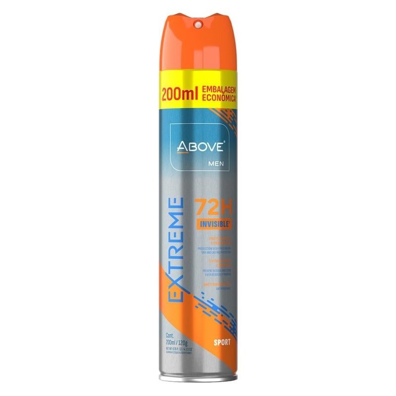 desodorante antitranspirante aerosol above extreme sport 72h 200ml