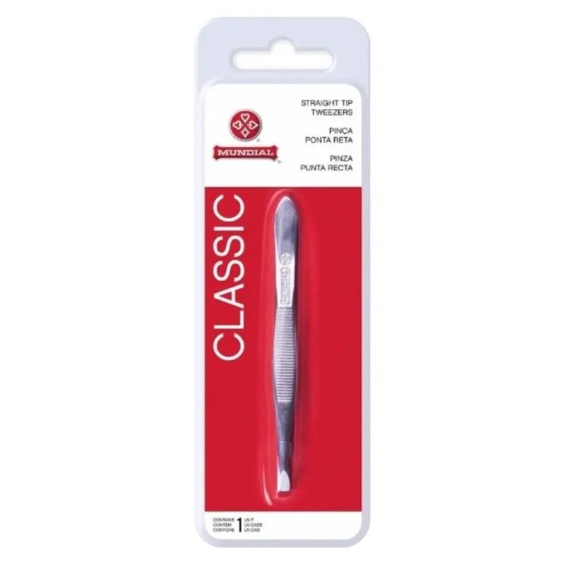 pinça ponta reta longa mundial 109bl inox 1 unidade