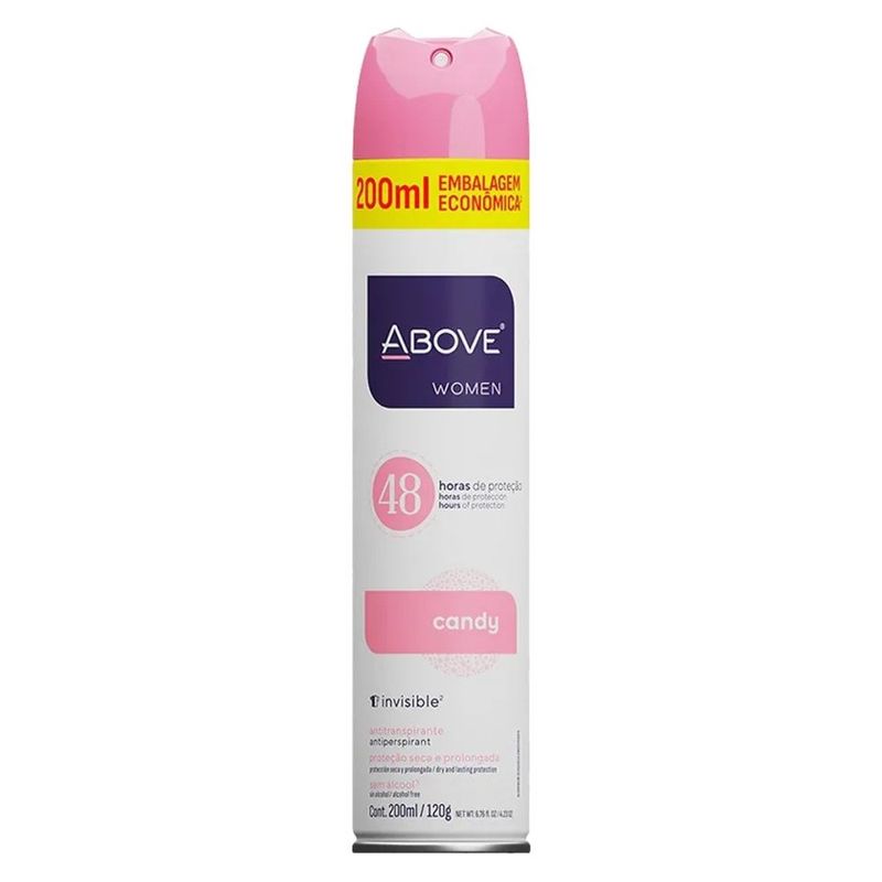 desodorante antitranspirante aerossol above women candy 200ml
