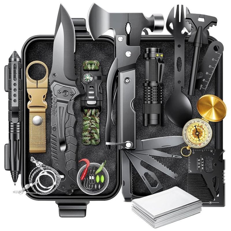 kit de sobrevivência 21 peças jigirpoh preto a-bi