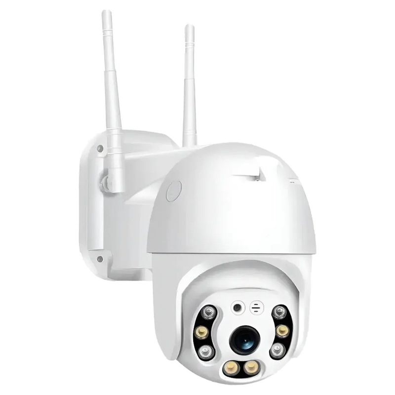 câmera de segurança externa full hd giimake wifi com visão noturna branco e-bi