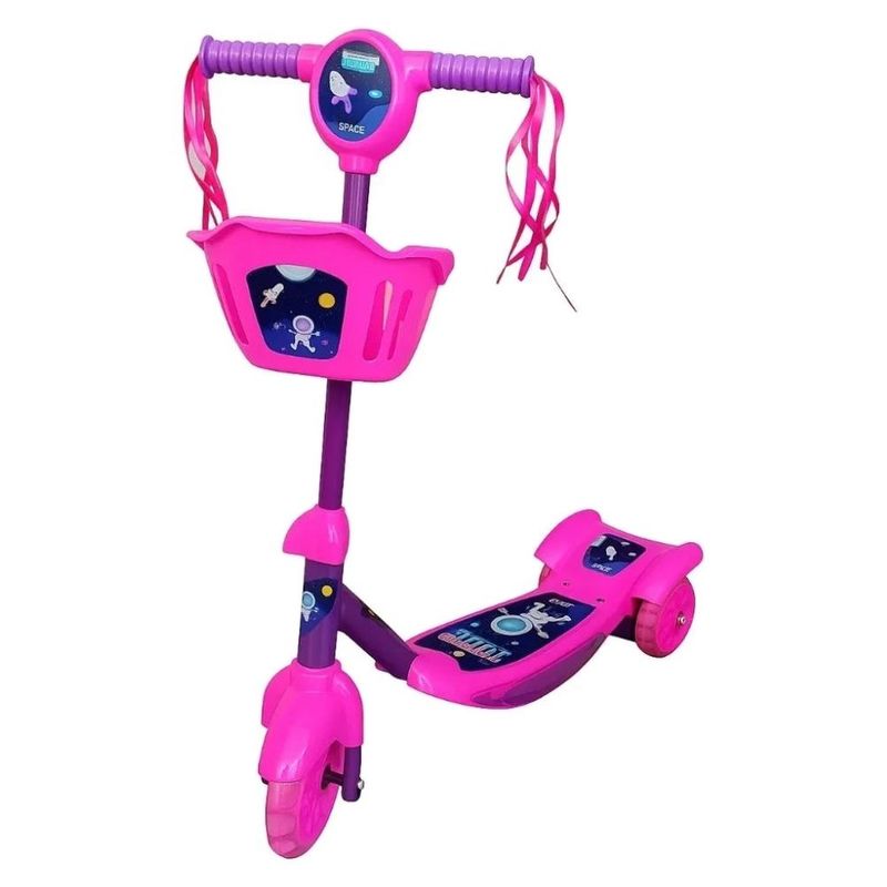 patinete aventura no espaço zippy toys com cesta luz e som