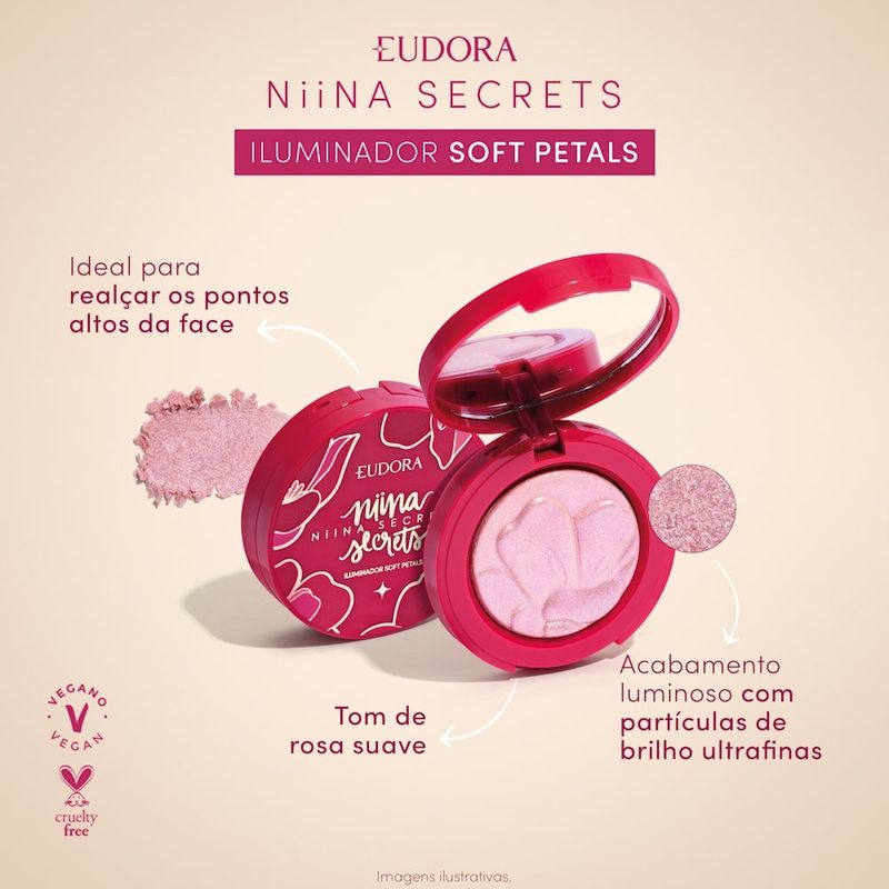iluminador eudora niina secrets soft petals 3g