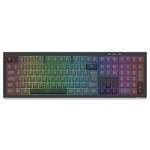 teclado gamer membrana redragon crux rgb preto e cinza