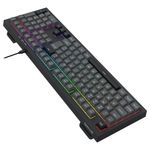 teclado gamer membrana redragon crux rgb preto e cinza