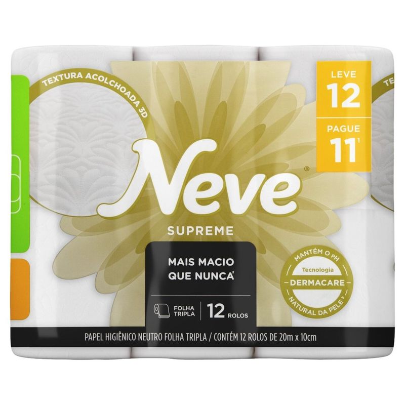 papel higiênico neve supreme l12p11 20m