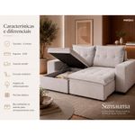 sofá 3 lugares marjom sumaúma baú retrátil veludo camurça (mp)