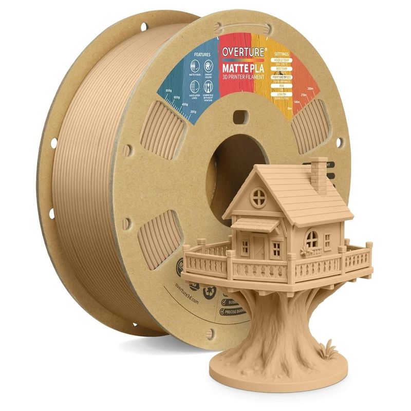 filamento impressora 3d overture pla 1,75mm 1kg marrom a-bi