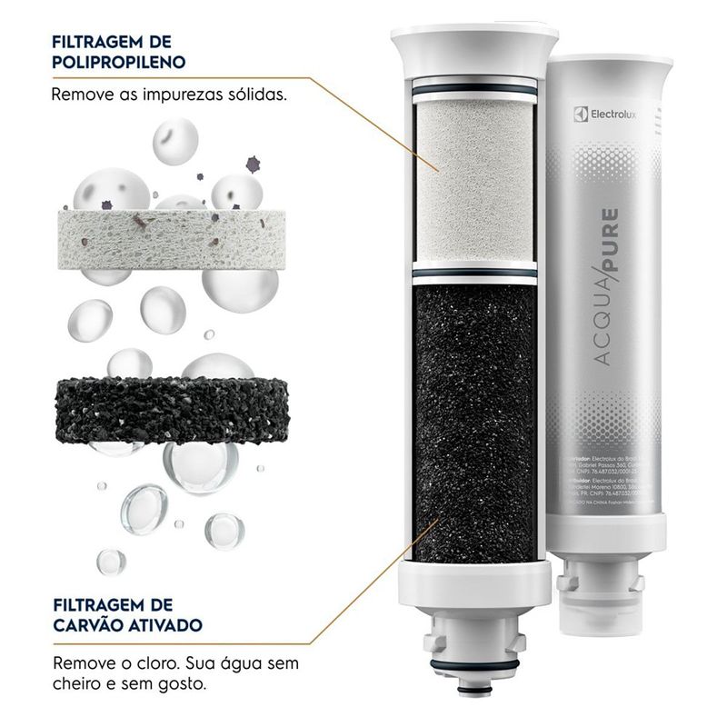 filtro refil electrolux acqua pure para purificador de água 41044050