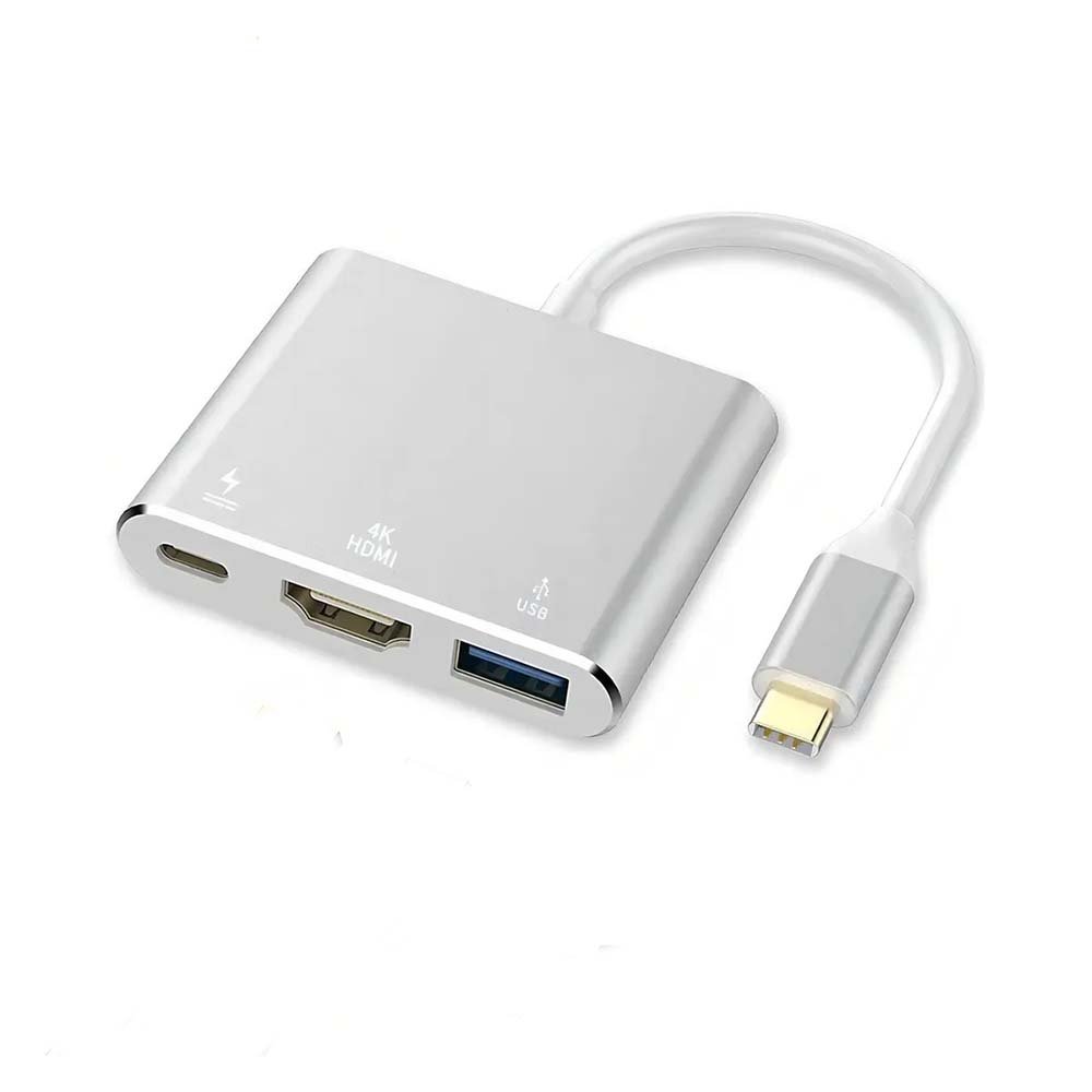 Adaptador USB Tipo C Multi USB 3.0 HDMI Power Delivery Preto (MP)