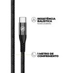 cabo de dados usb tipo c gshield raptor gs-9020 1m preto (mp)