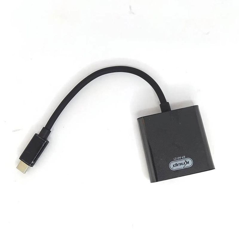 adaptador conversor usb tipo c para vga knup kp-ad121 (mp)
