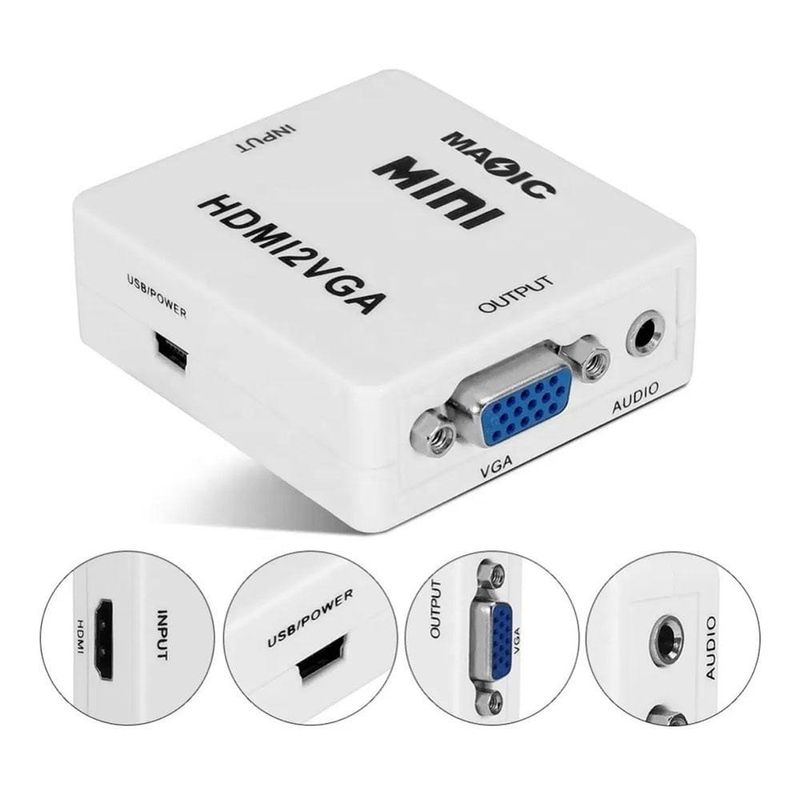 adaptador conversor vga para hdmi vga2hdmi preto (mp)