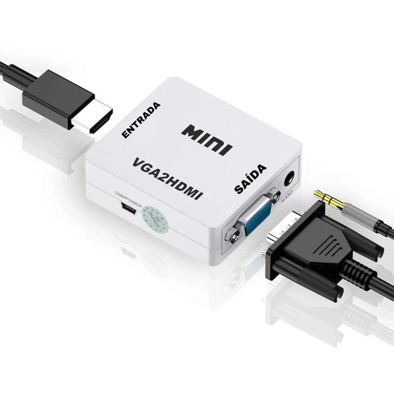 adaptador conversor vga para hdmi vga2hdmi preto (mp)