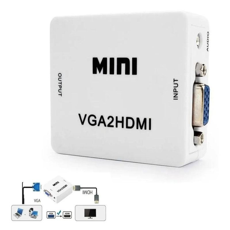 adaptador conversor vga para hdmi vga2hdmi preto (mp)