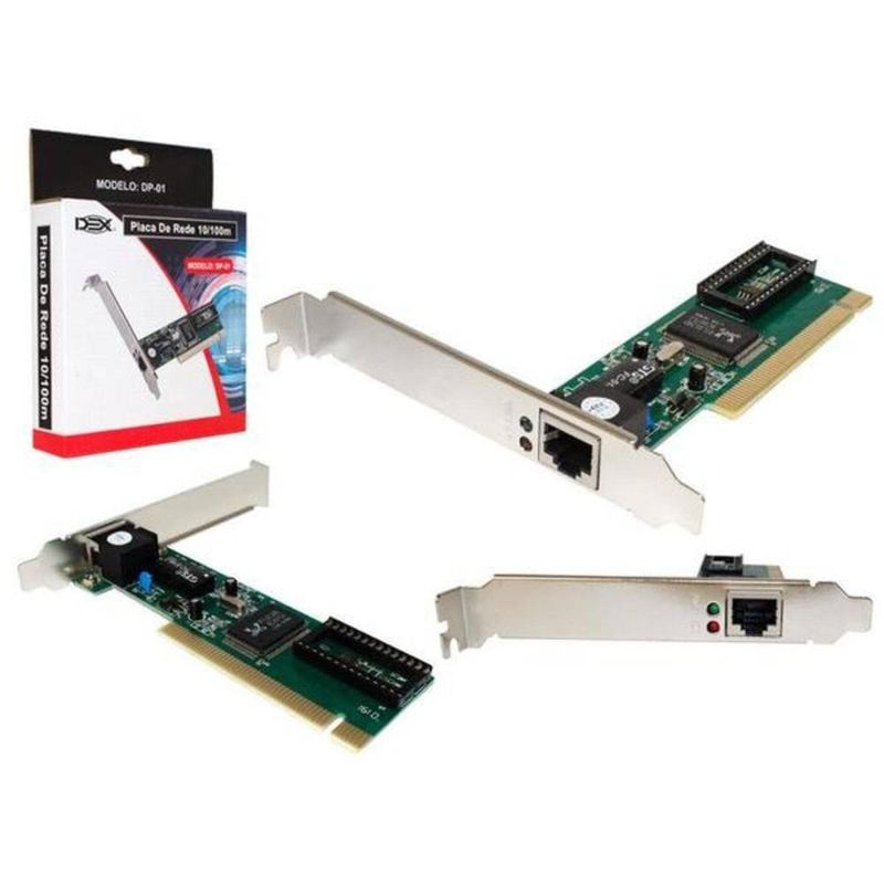 placa de rede dex dp-01 pci 10/100mbps verde (mp)