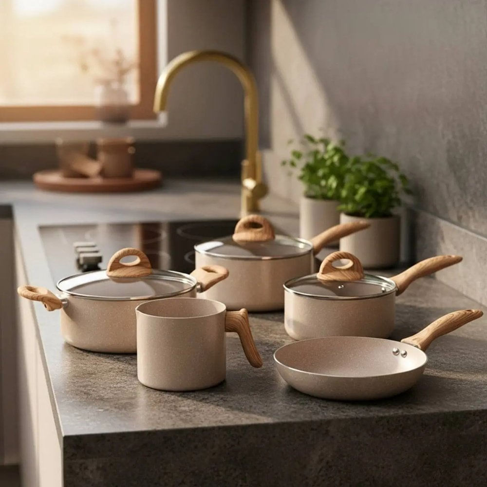 Conjunto de Panela Brinox 5 Peças com Indução Safari