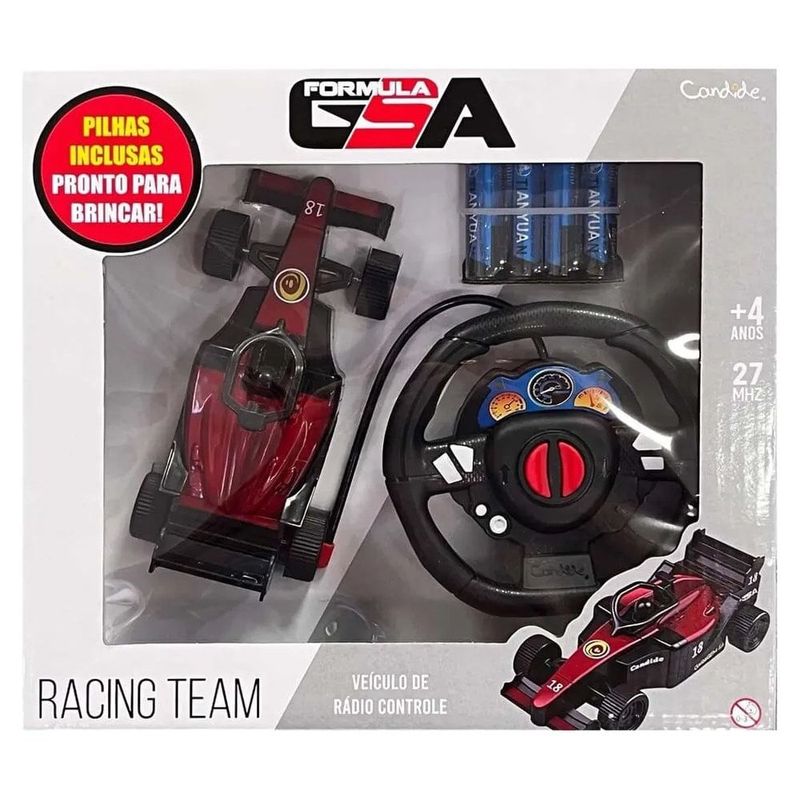 carro de controle remoto formula gsa racing team candide 3 funções 35005