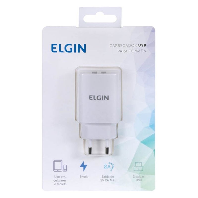 carregador de parede elgin 27597 2 usb 5v 2.1a bivolt (mp)