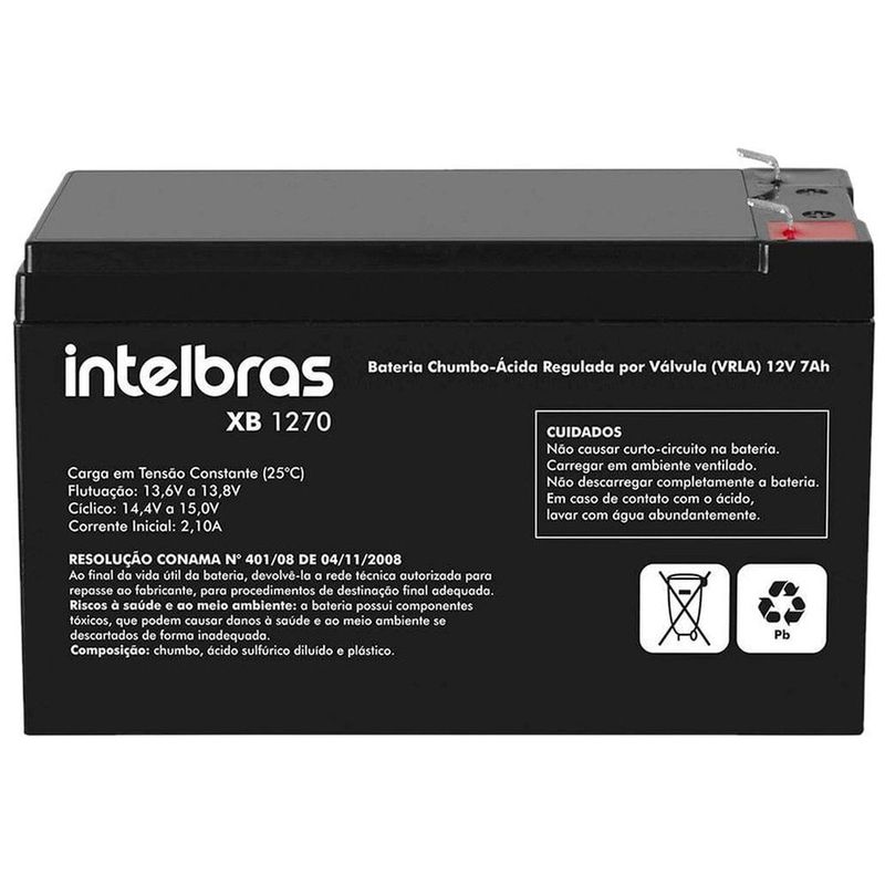 bateria para nobreak intelbras xb1270 4821000 12v 7ah preta (mp)