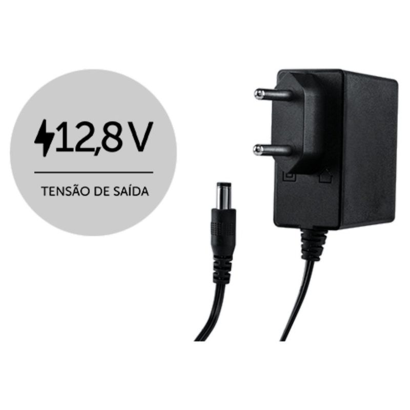 fonte de alimentação intelbras 4820044 12.8v 1a preta (mp)