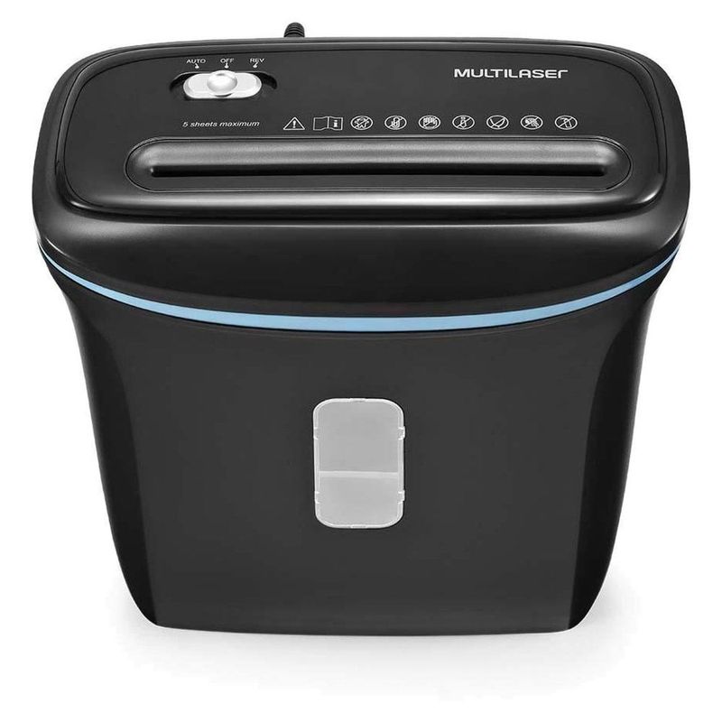 fragmentadora de papel multilaser of006 6 folhas 11l 220v preta (mp)