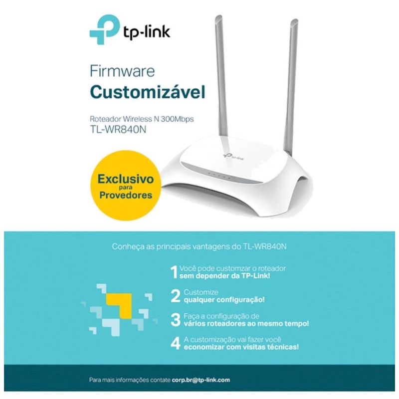 roteador tp-link tl-wr840nw 300mbps preto (mp)
