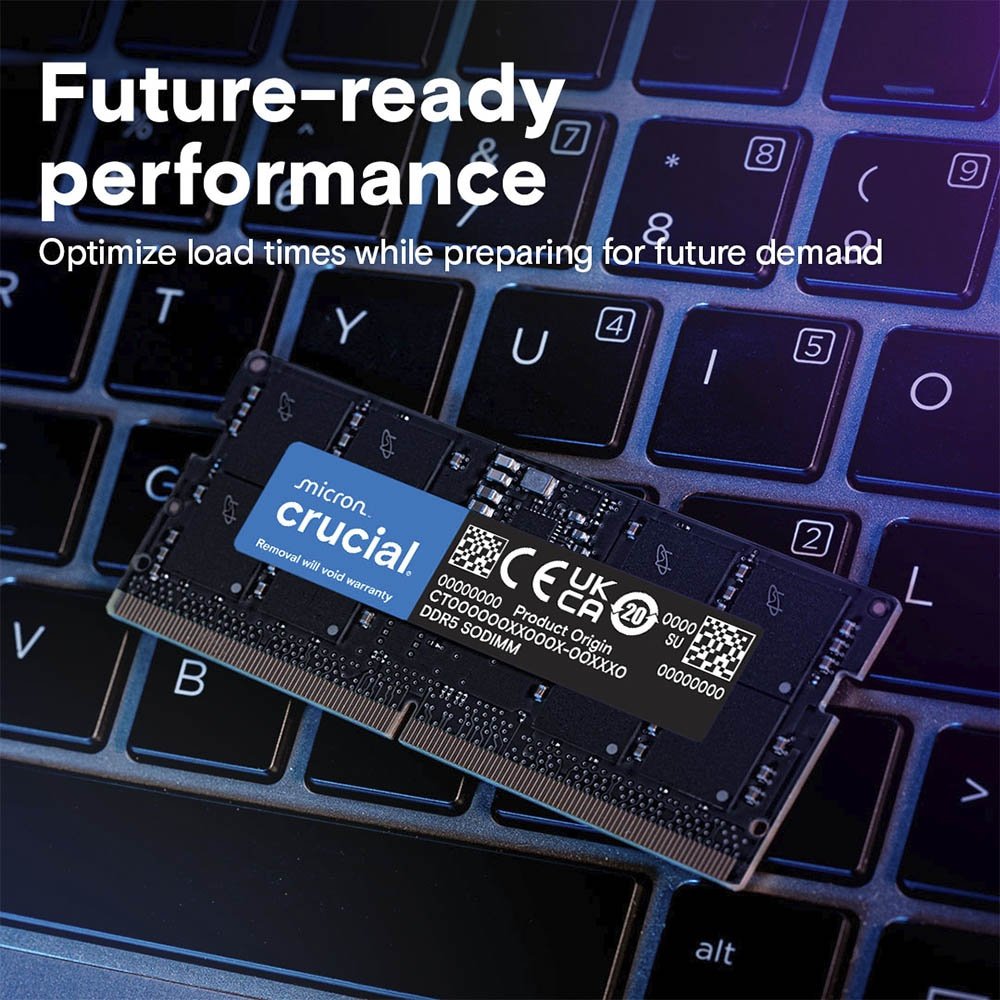 Memória Desktop DDR5 32GB 5600MHZ Crucial Preto