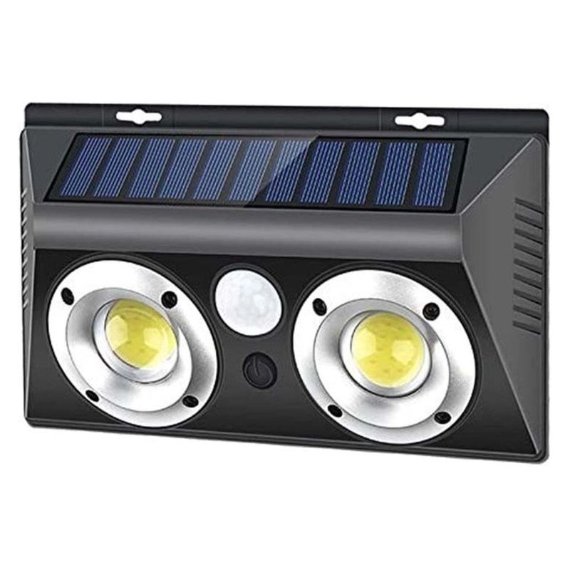 luminária solar lf-1625 cob led preta (mp)