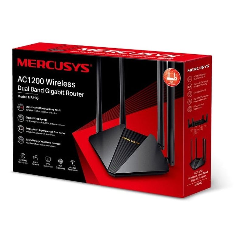 roteador mercusys ac1200 mr30g dual band preto mr30g (mp)