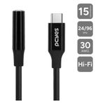 cabo pcyes p3ucp-15p usb c p3 15cm preto (mp)