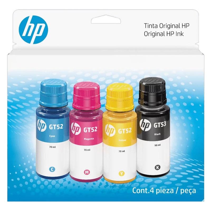 kit tintas hp 9f3n4al gt52 gt53 4 cores (mp)