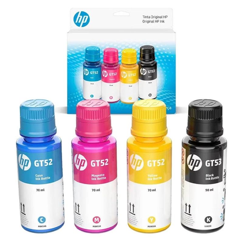 kit tintas hp 9f3n4al gt52 gt53 4 cores (mp)