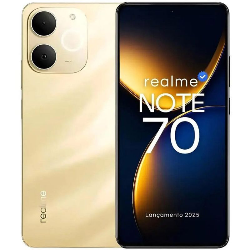Smartphone Realme Note 70 256GB 4GB Beach Gold Branco