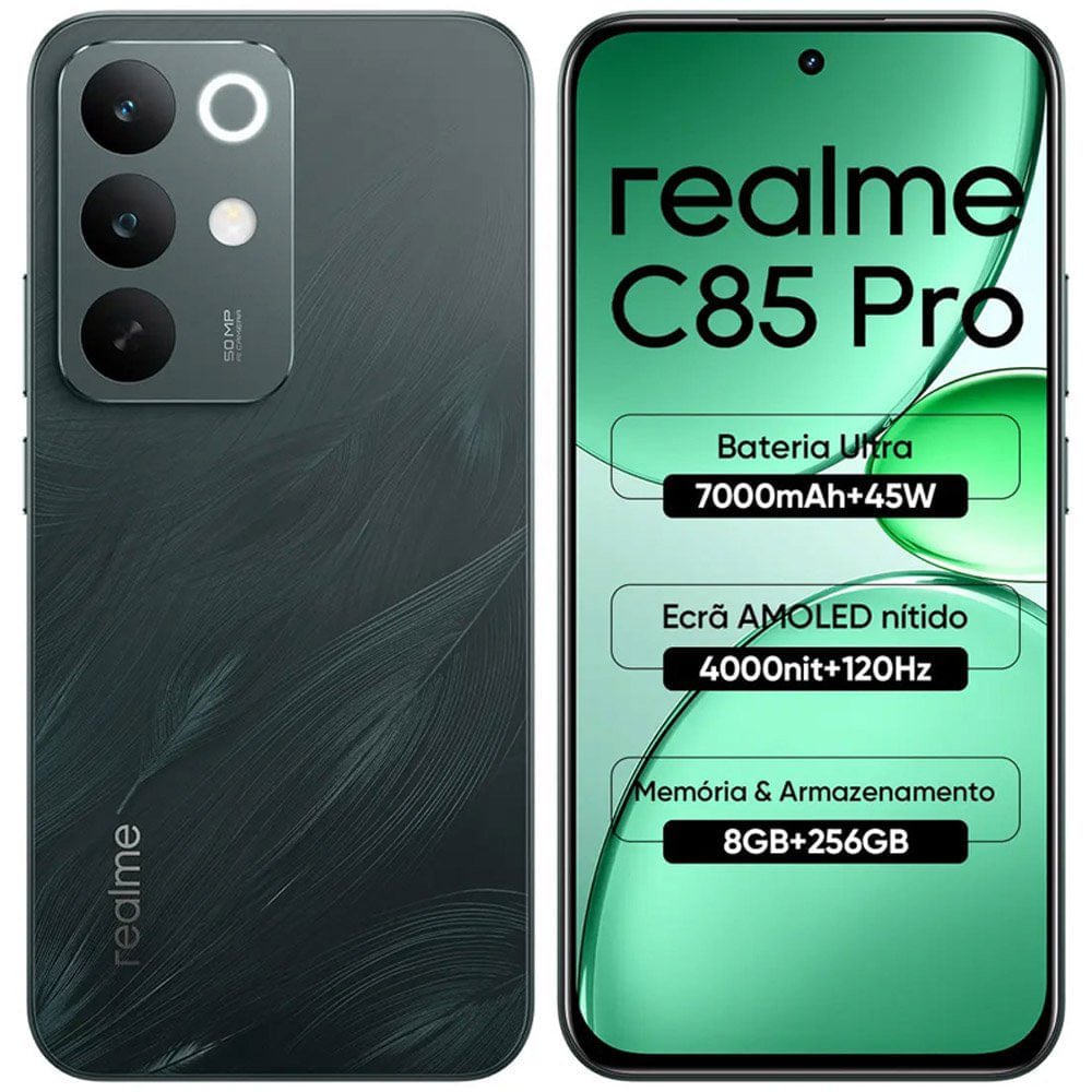 Smartphone Realme C85 Pro 256GB 8GB Ram Peacock Green Branco AT-BI