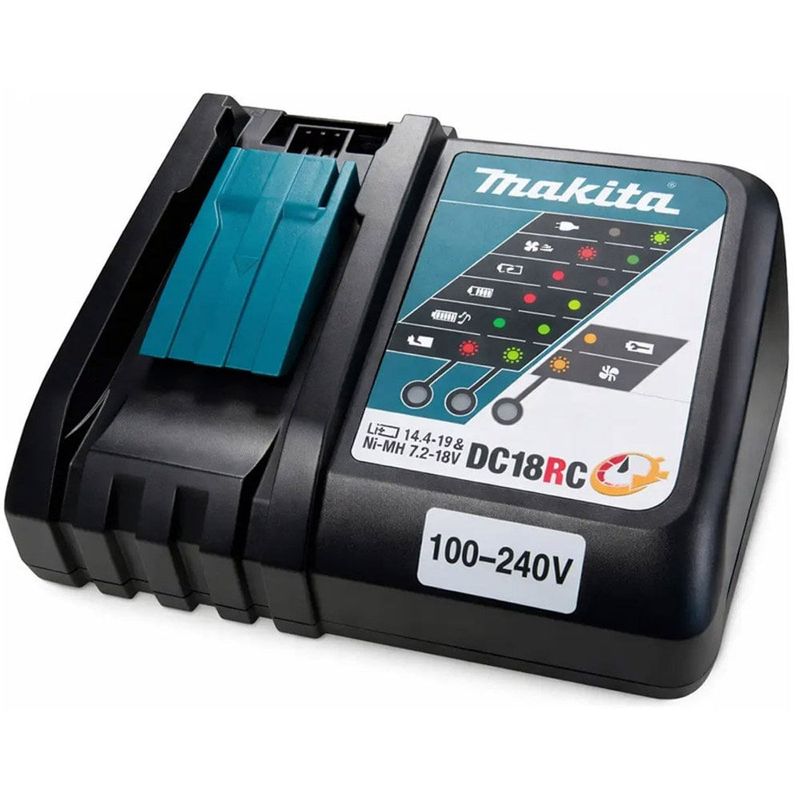 carregador de bateria bivolt makita azul dc18rc