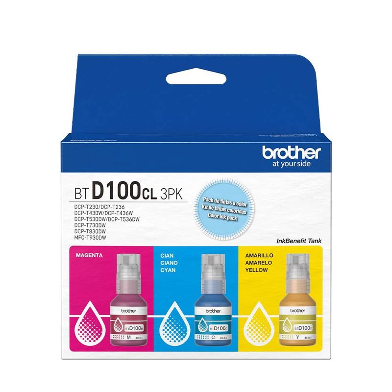 kit refil brother btd1003pk 48,8ml 3 tintas colorido (mp)