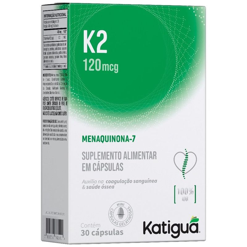 suplemento alimentar vitamina k2 120mcg 30 gelcaps katiguá