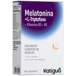 suplemento alimentar melatonina + l-triptofano 500mg 60 cápsulas katiguá