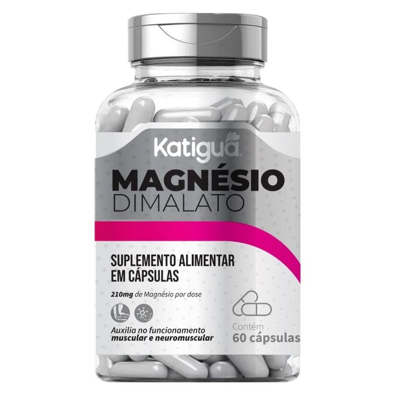 suplemento alimentar magnésio dimalato 60 cápsulas katiguá