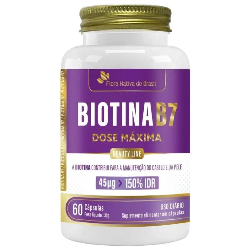 suplemento alimentar biotina b7 60 cápsulas flora nativa do brasil