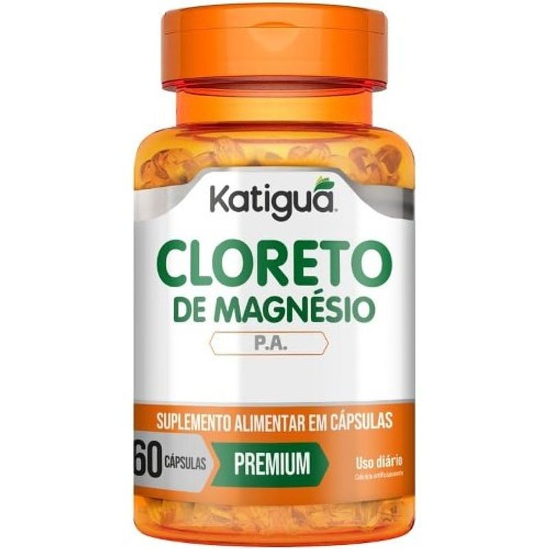 suplemento alimentar cloreto de magnésio 60 cápsulas katiguá