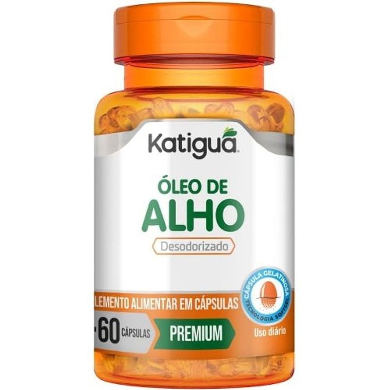 suplemento alimentar óleo de alho desodorizado 60 cápsulas katiguá