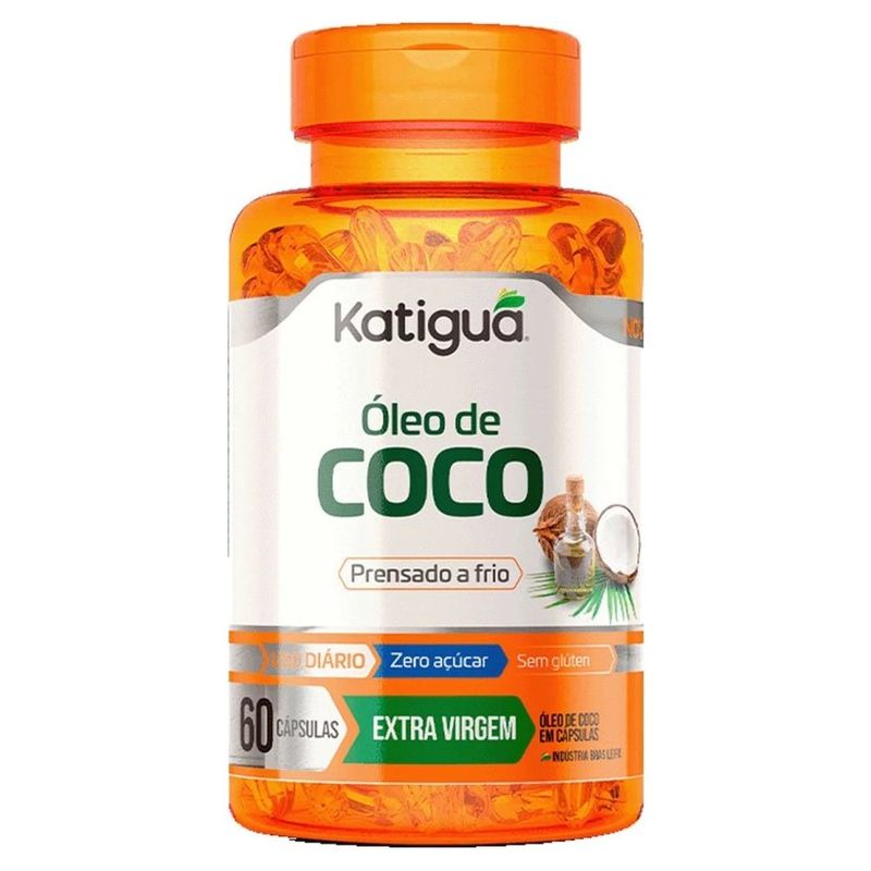 suplemento alimentar óleo de coco 1.000mg 60 cápsulas katiguá