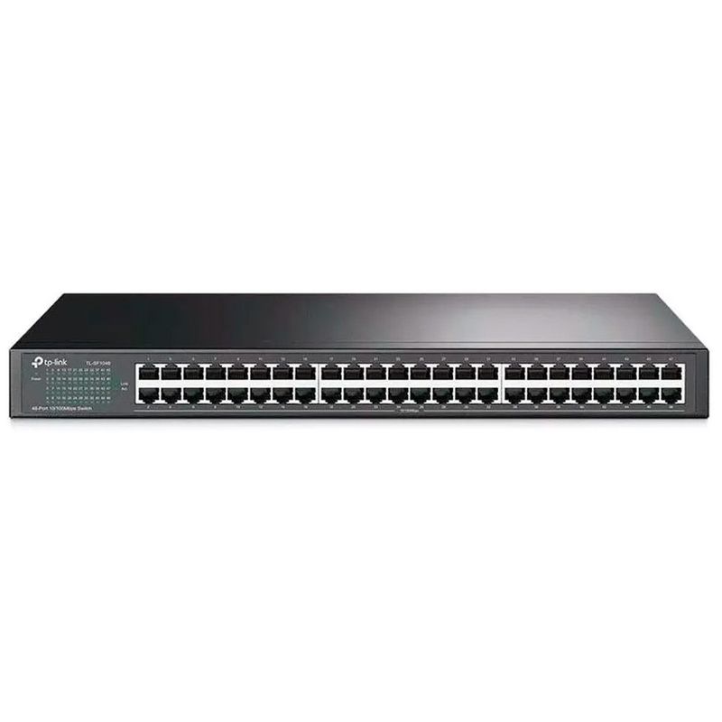 switch 48 portas tp-link fast ethernet 10/100 mbps tl-sf1048 montável em rack (mp)