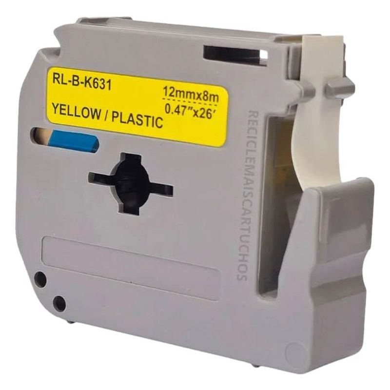 fita para etiquetadora brother m-k631 amarela preta compatível (mp)